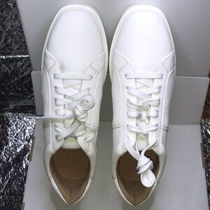 Paolo White Leather Low-Top Sneakers